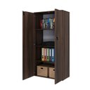 Ver imagem 2 de Armário Alto Fechado com 2 Portas 161,5x80x42cm Marrom/Nogal/Branco