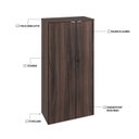 Ver imagem 6 de Armário Alto Fechado com 2 Portas 161,5x80x42cm Marrom/Nogal/Branco