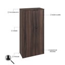 Ver imagem 6 de Armário Alto Fechado com 2 Portas 161,5x80x42cm Marrom/Nogal/Preto