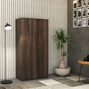 Ver imagem 7 de Armário Alto Fechado com 2 Portas 161,5x80x42cm Marrom/Nogal/Preto