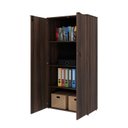 Ver imagem 3 de Armário Alto Fechado com 2 Portas 161,5x80x42cm Marrom/Nogal/Preto