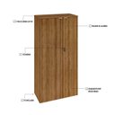 Ver imagem 6 de Armário Alto Fechado com 2 Portas 161,5x80x42cm Marrom/Lâmina Mel/Branco