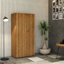Ver imagem 7 de Armário Alto Fechado com 2 Portas 161,5x80x42cm Marrom/Lâmina Mel/Branco