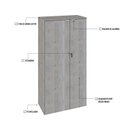 Ver imagem 6 de Armário Alto Fechado com 2 Portas 161,5x80x42cm Branco/Snow