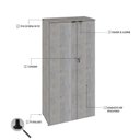 Ver imagem 6 de Armário Alto Fechado com 2 Portas 161,5x80x42cm Branco/Snow/Preto