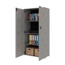 Ver imagem 3 de Armário Alto Fechado com 2 Portas 161,5x80x42cm Branco/Snow/Preto