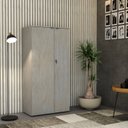 Ver imagem 7 de Armário Alto Fechado com 2 Portas 161,5x80x42cm Branco/Snow/Preto