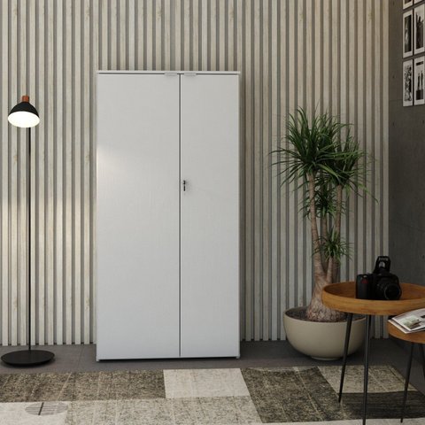 Armário Alto Fechado com 2 Portas 161,5x80x42cm Branco/Chess