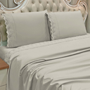 Ver imagem 1 de Jogo Cama King Kayla 300 Fios Algodão Bordado Inglês:caqui