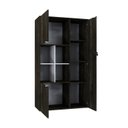 Ver imagem 2 de Armário Alto com Nicho e 03 Portas 161,5x90x42cm Marrom/Carvalho Dark/Branco