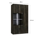 Ver imagem 4 de Armário Alto com Nicho e 03 Portas 161,5x90x42cm Marrom/Carvalho Dark/Branco