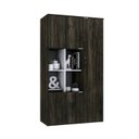 Ver imagem 5 de Armário Alto com Nicho e 03 Portas 161,5x90x42cm Marrom/Carvalho Dark/Branco