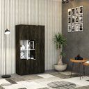 Ver imagem 7 de Armário Alto com Nicho e 03 Portas 161,5x90x42cm Marrom/Carvalho Dark/Branco