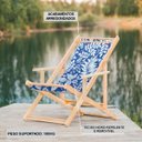 Ver imagem 3 de Conjunto 2 Espreguiçadeiras Preguiçosa Dobrável Madeira Maciça Natural com Tecido - Listrado Preto