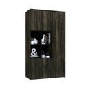 Ver imagem 5 de Armário Alto com Nicho e 03 Portas 161,5x90x42cm Marrom/Carvalho Dark/Preto