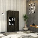 Ver imagem 7 de Armário Alto com Nicho e 03 Portas 161,5x90x42cm Marrom/Carvalho Dark/Preto