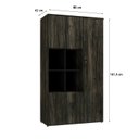 Ver imagem 4 de Armário Alto com Nicho e 03 Portas 161,5x90x42cm Marrom/Carvalho Dark/Preto