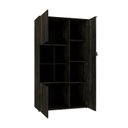 Ver imagem 2 de Armário Alto com Nicho e 03 Portas 161,5x90x42cm Marrom/Carvalho Dark/Preto