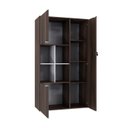 Ver imagem 2 de Armário Alto com Nicho e 03 Portas 161,5x90x42cm Marrom/Nogal/Branco