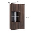 Ver imagem 4 de Armário Alto com Nicho e 03 Portas 161,5x90x42cm Marrom/Nogal/Branco
