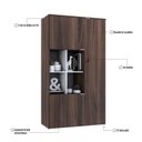 Ver imagem 6 de Armário Alto com Nicho e 03 Portas 161,5x90x42cm Marrom/Nogal/Branco