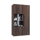 Ver imagem 5 de Armário Alto com Nicho e 03 Portas 161,5x90x42cm Marrom/Nogal/Branco