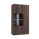 Ver imagem 3 de Armário Alto com Nicho e 03 Portas 161,5x90x42cm Marrom/Nogal/Branco