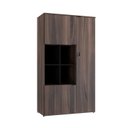 Ver imagem 3 de Armário Alto com Nicho e 03 Portas 161,5x90x42cm Marrom/Nogal/Preto