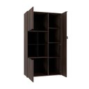Ver imagem 2 de Armário Alto com Nicho e 03 Portas 161,5x90x42cm Marrom/Nogal/Preto