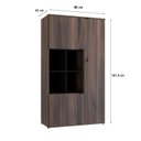 Ver imagem 4 de Armário Alto com Nicho e 03 Portas 161,5x90x42cm Marrom/Nogal/Preto