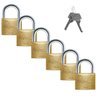 Cadeado Pequeno 25mm Haste Curta Latão Maciço Dourado com Chave | Papaiz | Kit 06 Un - 1