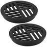 Kit 02 Grelha Para Ralo Com Porta Grelha Preto Redondo 15cm - 1
