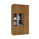 Ver imagem 5 de Armário Alto com Nicho e 03 Portas 161,5x90x42cm Marrom/Lamina Mel/Branco