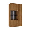 Ver imagem 3 de Armário Alto com Nicho e 03 Portas 161,5x90x42cm Marrom/Lamina Mel/Branco