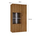 Ver imagem 4 de Armário Alto com Nicho e 03 Portas 161,5x90x42cm Marrom/Lamina Mel/Branco