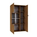 Ver imagem 2 de Armário Alto com Nicho e 03 Portas 161,5x90x42cm Marrom/Lamina Mel/Branco