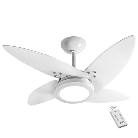 Ventilador Led Paris Branco 4 Pás 220v e Controle Remoto