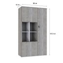 Ver imagem 4 de Armário Alto com Nicho e 03 Portas 161,5x90x42cm Branco/Snow