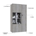 Ver imagem 6 de Armário Alto com Nicho e 03 Portas 161,5x90x42cm Branco/Snow