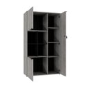 Ver imagem 2 de Armário Alto com Nicho e 03 Portas 161,5x90x42cm Branco/Snow/Preto