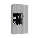 Ver imagem 5 de Armário Alto com Nicho e 03 Portas 161,5x90x42cm Branco/Snow/Preto