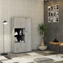 Ver imagem 7 de Armário Alto com Nicho e 03 Portas 161,5x90x42cm Branco/Snow/Preto