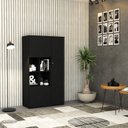 Ver imagem 7 de Armário Alto com Nicho e 03 Portas 161,5x90x42cm Preto/Onix