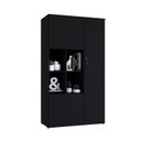 Ver imagem 5 de Armário Alto com Nicho e 03 Portas 161,5x90x42cm Preto/Onix