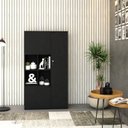 Ver imagem 1 de Armário Alto com Nicho e 03 Portas 161,5x90x42cm Preto/Onix