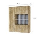 Ver imagem 4 de Armário Alto com Nichos e 05 Portas 161,5x135x42cm Marrom/Carvalho/Branco