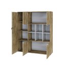 Ver imagem 2 de Armário Alto com Nichos e 05 Portas 161,5x135x42cm Marrom/Carvalho/Branco