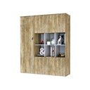 Ver imagem 5 de Armário Alto com Nichos e 05 Portas 161,5x135x42cm Marrom/Carvalho/Branco