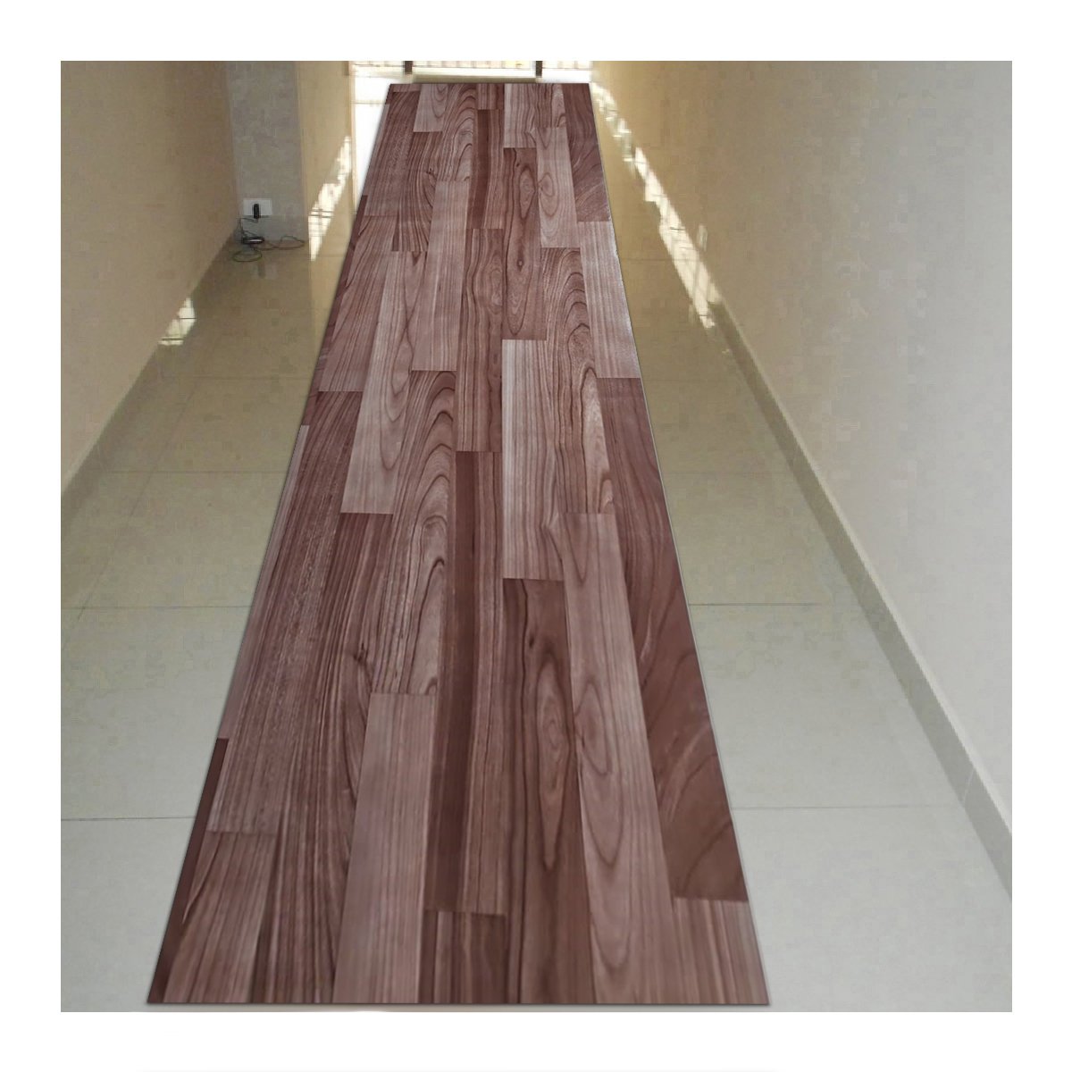 Passadeira em Manta Vinilico Similar Laminado 0,50x3,00 Madeira Marrom Escuro - 4