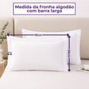 Ver imagem 4 de Par de Fronha 50x90cm com Barra Larga, 200 Fios, 100% Algodão, para Travesseiro King